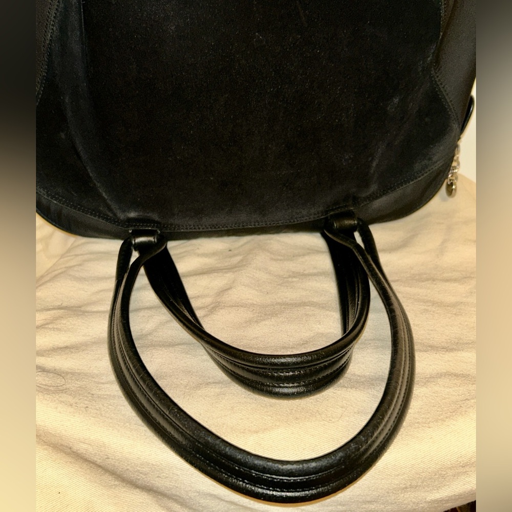 Salvatore Ferragamo Elegant Black Shoulder Boston Bag. Vintage Suede & Leather - Picture 11 of 14